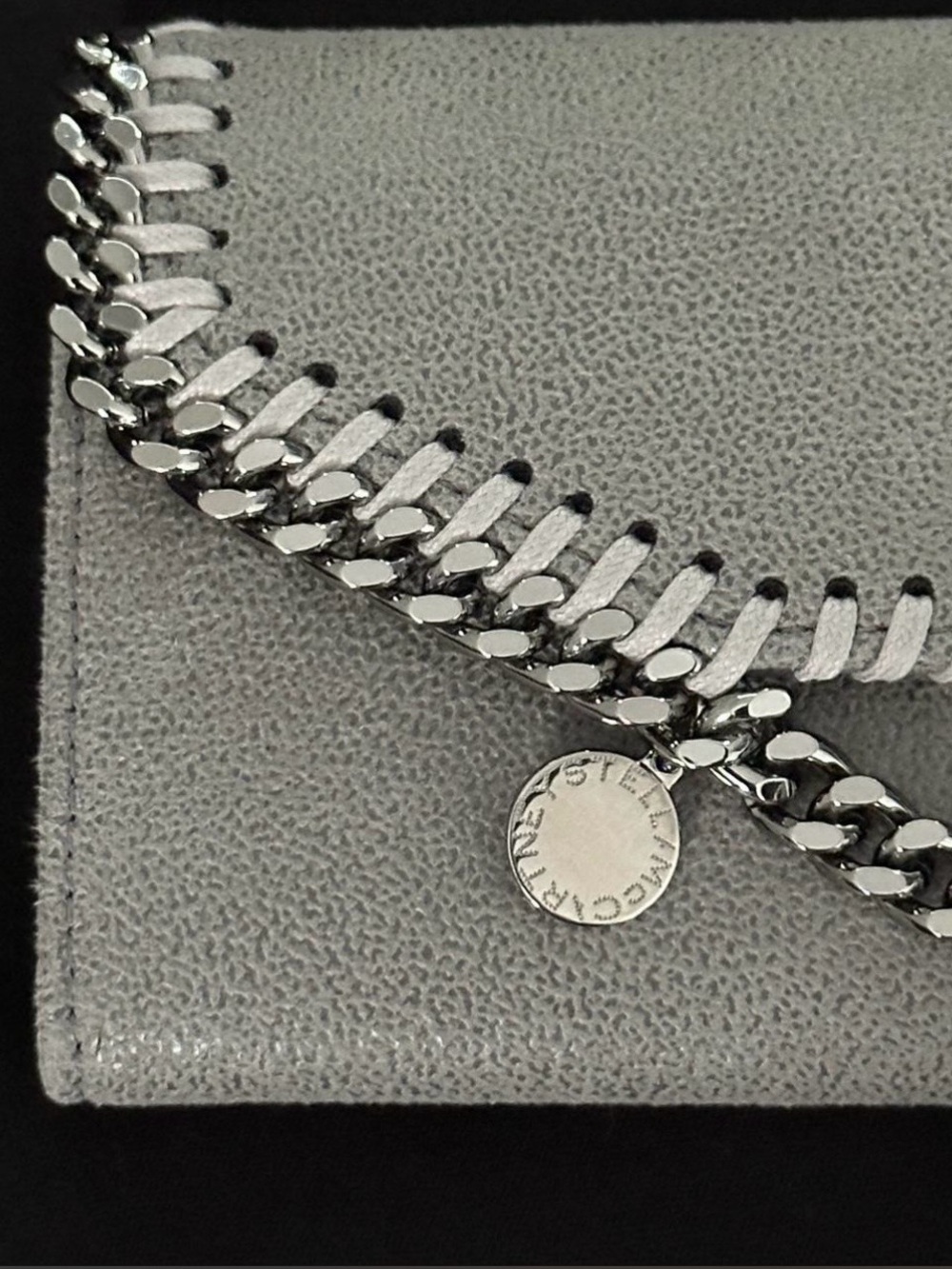 Stella McCartney Gray Silver Chain Wallet - Picture 3 of 9